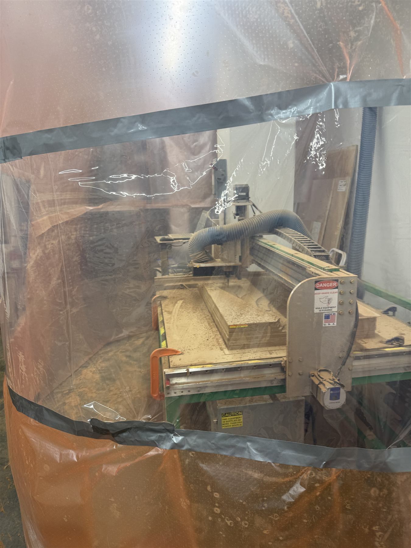 CNC router cutting a mold from MDF