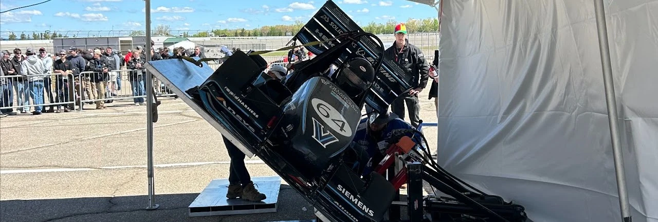 Tilt test, a static event that pushes the limits of the suspension assembly's structural integrity when fully loaded